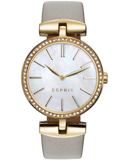 ESPRIT Mother Of Pearl Dial Cream Leather Strap Women's Watch ES109112001 - Kamal Watch Company