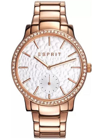 ESPRIT White Dial Rose Gold Stainless Steel Strap Women's Watch ES108112005 - Kamal Watch Company
