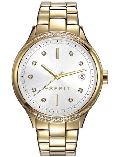 ESPRIT White Dial Gold Stainless Steel Strap Women's Watch ES108562002 - Kamal Watch Company