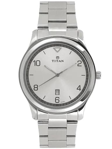 Titan Neo White Dial Stainless Steel Strap Men's Watch NM1770SM01 - Kamal Watch Company