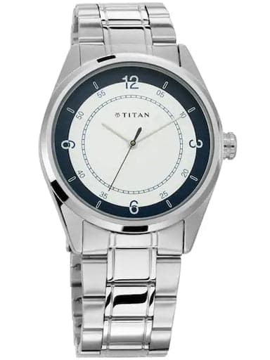 Titan Work Wear White Dial Stainless Steel Strap Men's Watch 1729SM04 - Kamal Watch Company