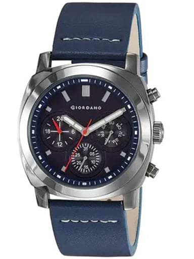 Giordano Multi-Function Blue Dial Leather Strap Men's Watch 1751-03 - Kamal Watch Company