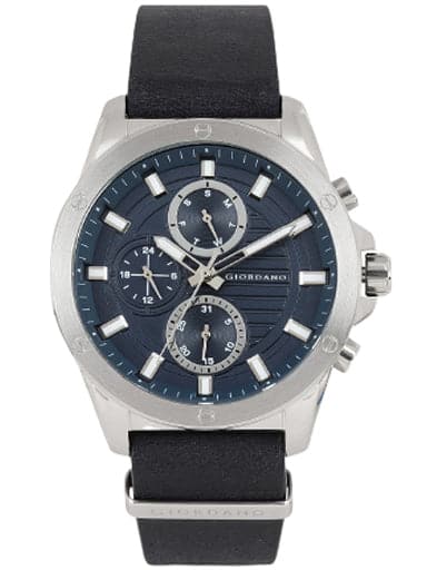 Giordano Multi-Function Blue Dial Leather Strap Men's Watch 1885-02 - Kamal Watch Company