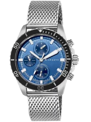 Giordano Blue Dial Mesh Stainless Steel Strap Men's Watch 1949-33 - Kamal Watch Company