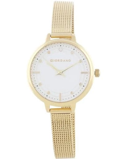 Giordano White Dial Gold Mesh Strap Women's Watch 2872-22 - Kamal Watch Company