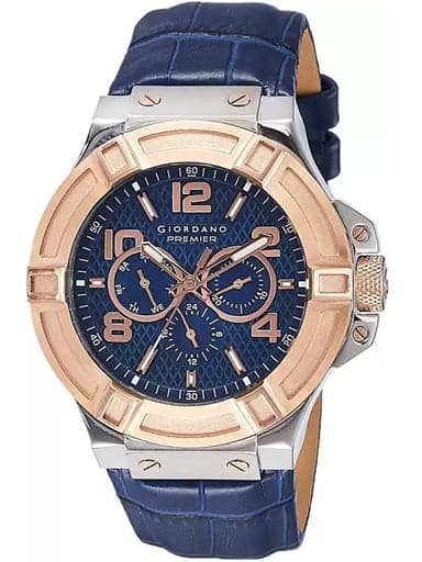 Giordano Blue Dial Blue Leather Strap Men's Watch P1059-06 - Kamal Watch Company