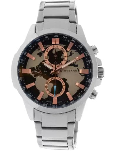 Giordano Black Dial Stainless Steel Strap Men's Watch R1210-11 - Kamal Watch Company