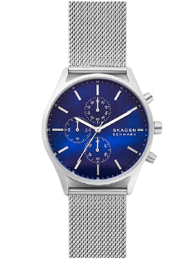 Skagen Holst Chronograph Silver-Tone Steel-Mesh Watch - Kamal Watch Company