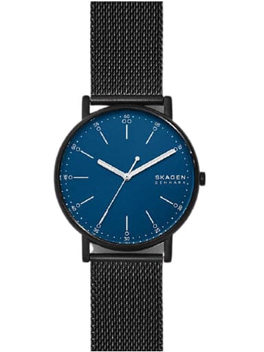 Skagen Signatur Three-Hand Black Steel-Mesh Watch - Kamal Watch Company