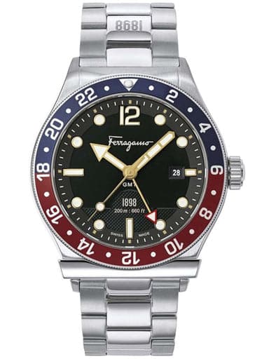 Salvatore Ferragamo 1898 Sport Black Dial Watch for Men - Kamal Watch Company