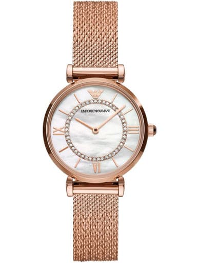 Emporio Armani Ladies Gianni Rose Gold Stainless Steel Watch - Kamal Watch Company