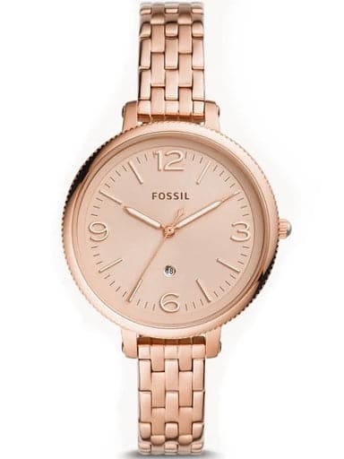 Fossil Monroe Three-Hand Date Rose Gold-Tone Stainless Steel Womens Watch ES4946I - Kamal Watch Company