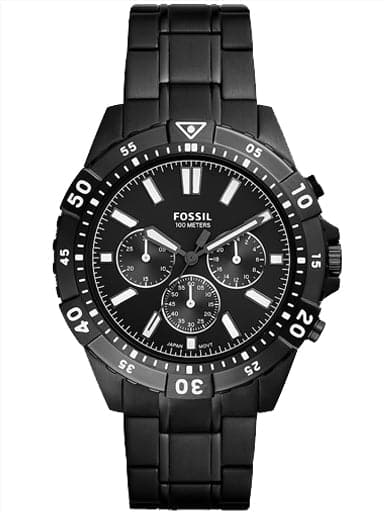Fossil Garrett Chronograph Black Stainless Steel Mens Watch FS5773I - Kamal Watch Company