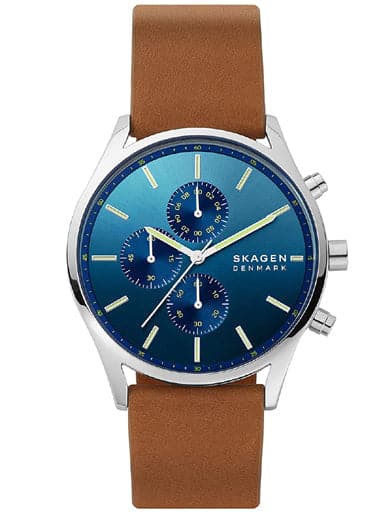 Skagen Holst Chronograph Brown Leather Watch - Kamal Watch Company