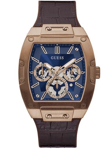 Mens PHOENIX Blue Dial Genuine Leather & Silicone Analogue Watch - Kamal Watch Company