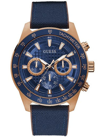Rose-Gold Tone And Blue Multifunction Watch - Kamal Watch Company