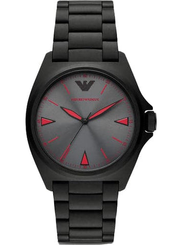 Emporio Armani Three-Hand Black Stainless Steel Watch - Kamal Watch Company