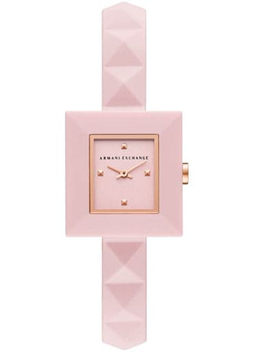 Armani Exchange Pink Dial Rubber Strap Watch - Kamal Watch Company