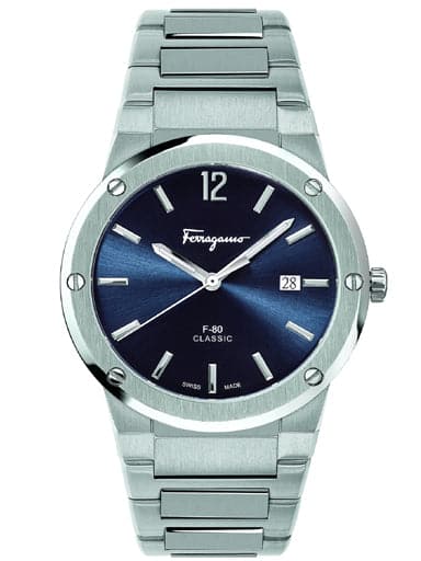 Salvatore Ferragamo F-80 Blue Dial Stainless Steel Men's Watch SFDT01320 - Kamal Watch Company