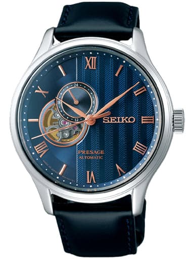 Seiko Presage Calfskin Strap Blue Dial Watch - Kamal Watch Company