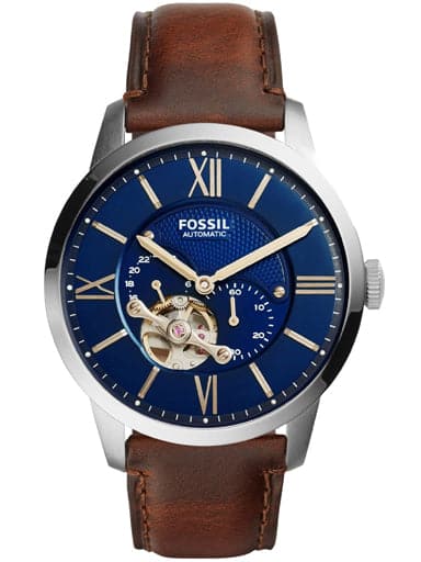 Fossil Townsman Automatic Blue Dial Steel Watch - Kamal Watch Company