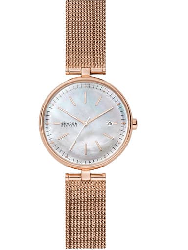 Skagen Karolina Solar-Powered Rose-Tone Steel Mesh Watch - Kamal Watch Company