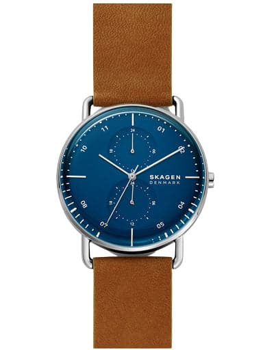 Skagen Horizont Dual Time Brown Leather Watch - Kamal Watch Company
