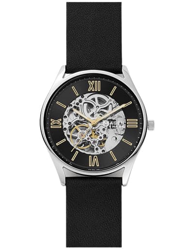 Skagen Holst Automatic Black Leather Watch - Kamal Watch Company