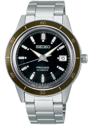 Seiko Presage Stainless Steel Black Dial Watch - Kamal Watch Company