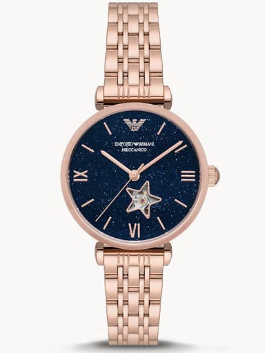 Emporio Armani Automatic Rose Gold-Tone Stainless Steel Watch AR60043 - Kamal Watch Company