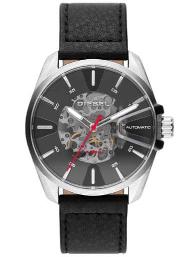 Diesel MS9 Automatic Three-Hand Black Leather Watch DZ1966 - Kamal Watch Company