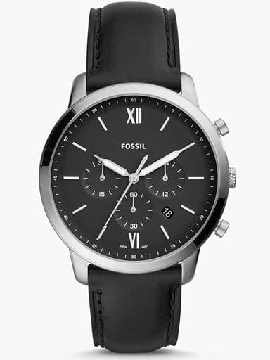 Fossil Neutra Chronograph Black Leather Watch FS5452 - Kamal Watch Company