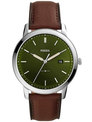 Fossil The Minimalist Solar-Powered Dark Brown Leather Watch FS5838 - Kamal Watch Company