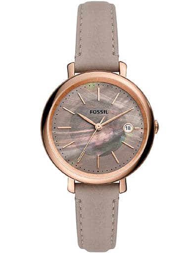 Fossil Women's Jacqueline Stainless Steel and Leather Solar-Powered Watch ES5091 - Kamal Watch Company