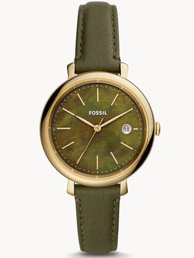 Jacqueline Solar-powered Green Eco Leather Watch ES5122 - Kamal Watch Company