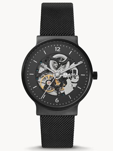 Skagen Ancher Automatic Midnight Stainless Steel Mesh WatchSKW6784 - Kamal Watch Company