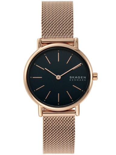 Skagen Signatur Two-Hand Rose-Tone Steel-Mesh Watch SKW2837 - Kamal Watch Company