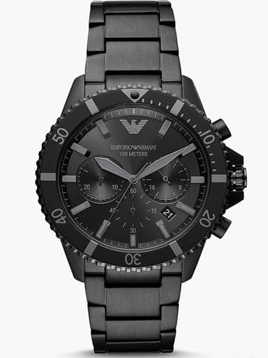 Emporio Armani Chronograph Black Stainless Steel Watch AR11363I - Kamal Watch Company