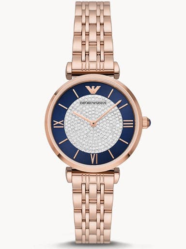 Emporio Armani Two-Hand Rose Gold-Tone Stainless Steel Watch AR11423I - Kamal Watch Company