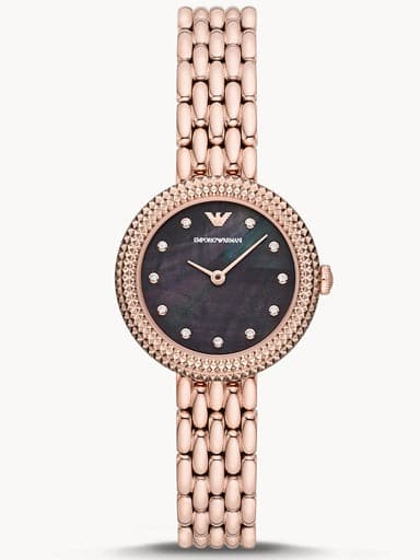 Emporio Armani Two-Hand Rose Gold-Tone Stainless Steel Watch AR11432I - Kamal Watch Company