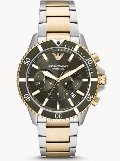 Emporio Armani Chronograph Two-Tone Stainless Steel Watch AR11361I - Kamal Watch Company