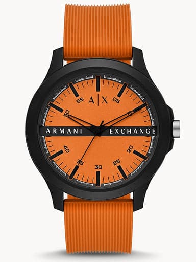 Armani Exchange Three-Hand Orange Silicone Watch AX2432I - Kamal Watch Company