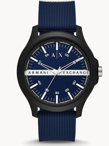 Armani Exchange Three-Hand Blue Silicone Watch AX2433I - Kamal Watch Company