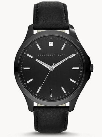 Armani Exchange Three-Hand Black Leather Watch AX2171I - Kamal Watch Company