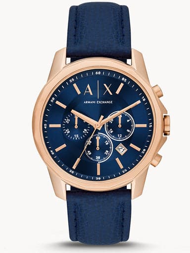 Armani Exchange Chronograph Blue Leather Watch AX1723 - Kamal Watch Company