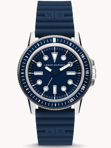 Armani Exchange Three-Hand Blue Silicone Watch AX1851I - Kamal Watch Company