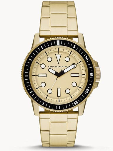 Armani Exchange Three-Hand Gold-Tone Stainless Steel Watch AX1854 - Kamal Watch Company