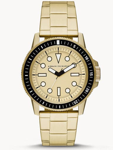 Armani Exchange Three-Hand Gold-Tone Stainless Steel Watch AX1854 - Kamal Watch Company