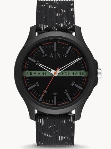 Armani Exchange Three-Hand Black Silicone Watch AX2428I - Kamal Watch Company
