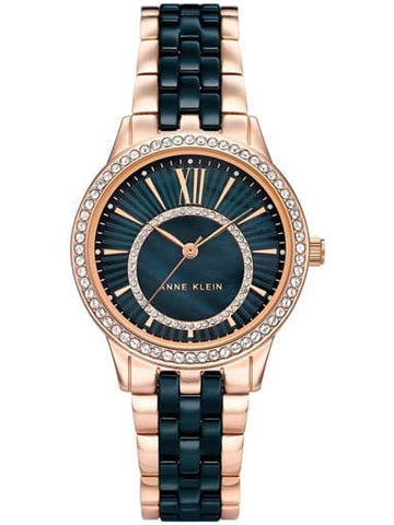 ANNE KLEIN Women's Ceramic Blue Dial Blue Ceramic Watch AK3672NVRG - Kamal Watch Company
